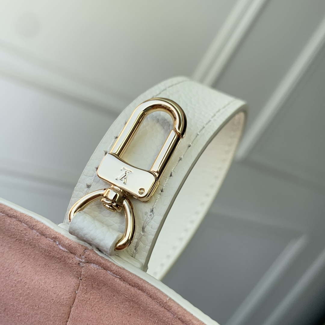LV M28315 Louis Vuitton All In BB Bag Milky White/Peach