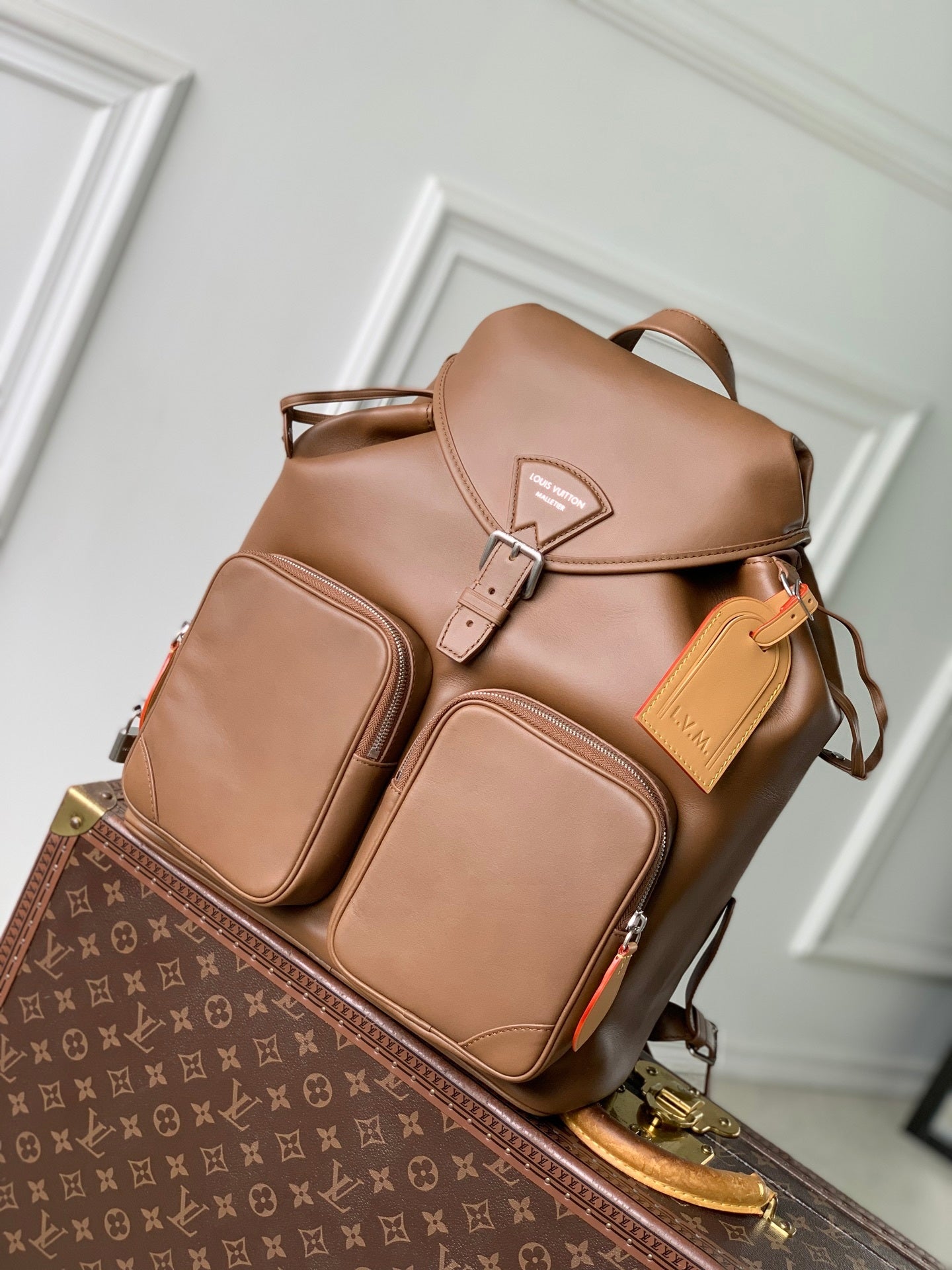 LV M28380 Louis Vuitton Montsouris Cargo Backpack Caramel