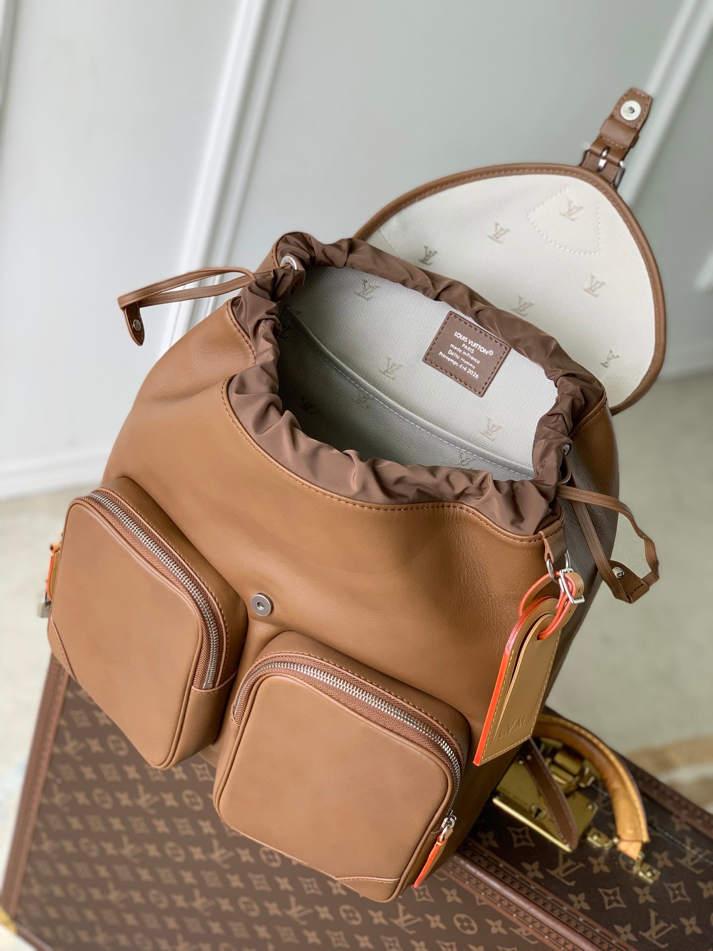 LV M28380 Louis Vuitton Montsouris Cargo Backpack Caramel