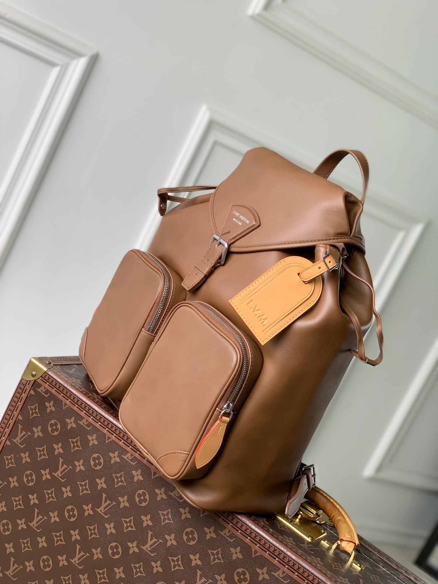 LV M28380 Louis Vuitton Montsouris Cargo Backpack Caramel