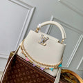 LV M29608 Louis Vuitton Capucines BB Bag Taurillon Leather Off-white