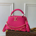 LV M29608 Louis Vuitton Capucines BB Bag Taurillon Leather Rose red