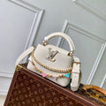 LV M29608 Louis Vuitton Capucines Mini Bag Taurillon Leather Off-white