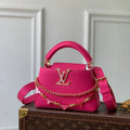 LV M29608 Louis Vuitton Capucines Mini Bag Taurillon Leather Rose red