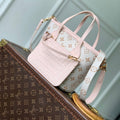 LV M2A466 Louis Vuitton Neverfull Inside Out BB Bag Monogram Dune / Pink