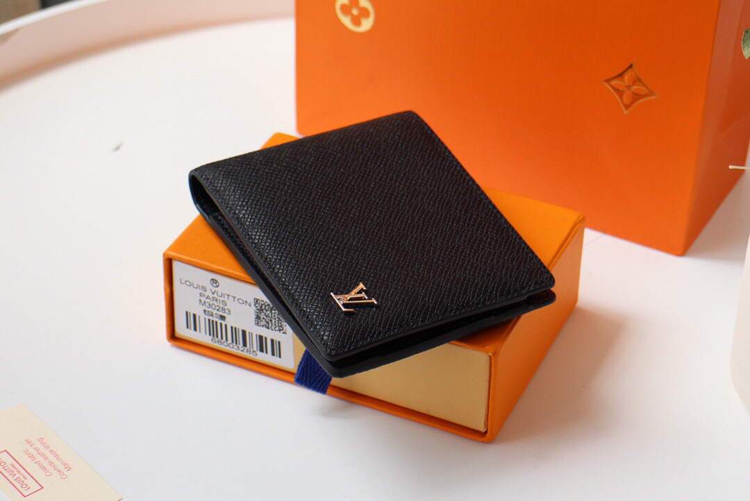 LV M30295 Louis Vuitton Multiple Wallet taiga Black