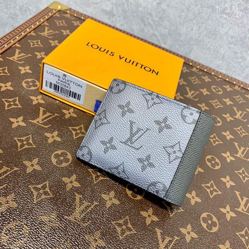 LV M30843 Louis Vuitton Multiple Wallet Gunmetal Gray