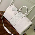 LV M30885 Louis Vuitton Keepall Bandouliere 50 Bag Optic White - Default Title - View 1