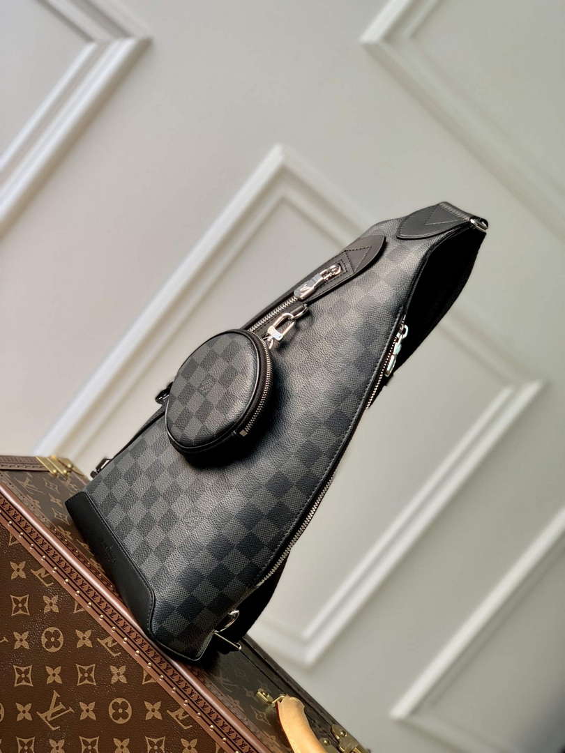 LV M30936 Louis Vuitton Duo Sling Bag Black grid - Default Title - View 2