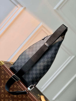 LV M30936 Louis Vuitton Duo Sling Bag Black grid - Default Title - View 3