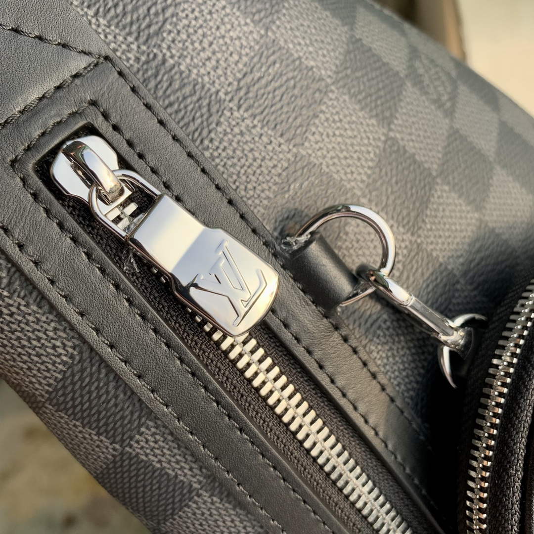 LV M30936 Louis Vuitton Duo Sling Bag Black grid - Default Title - View 7