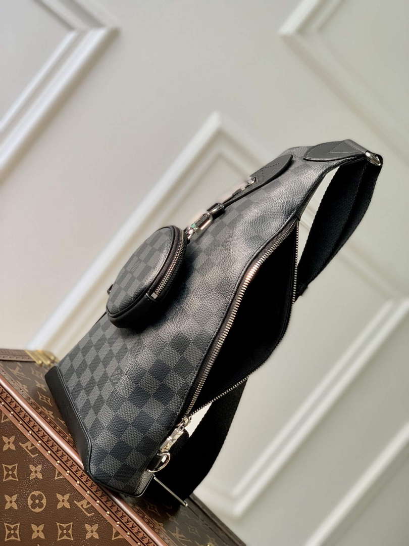 LV M30936 Louis Vuitton Duo Sling Bag Black grid - Default Title - View 9