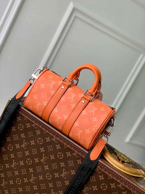 LV M31044 Louis Vuitton Keepall Bandouliere 25 Bag Tangerine - Default Title - View 3