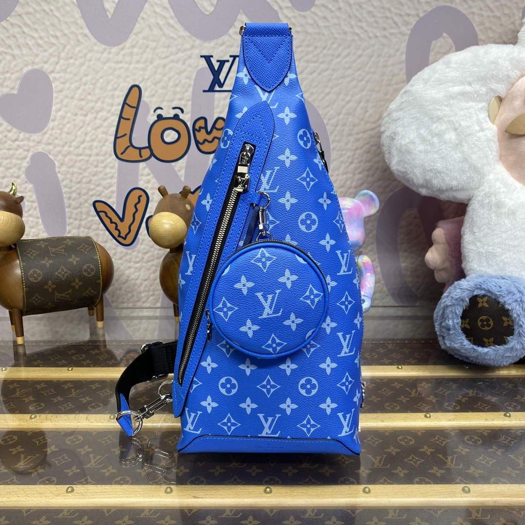 LV M31075 Louis Vuitton Duo Sling Bag Blue - Default Title - View 1