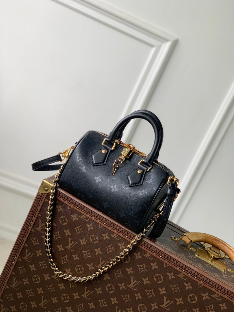 LV M3A079 Louis Vuitton Speedy Bandoulière 20 Bag Boldly Black