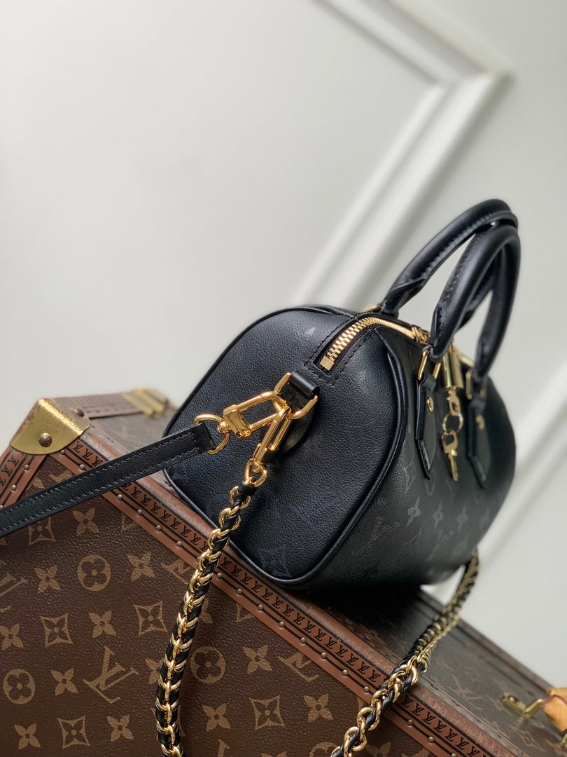 LV M3A079 Louis Vuitton Speedy Bandoulière 20 Bag Boldly Black