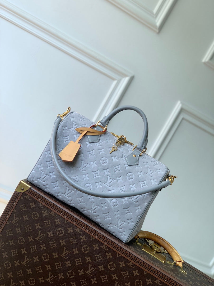 LV M3A297 Louis Vuitton Speedy Soft 30 Bag Trianon Gray