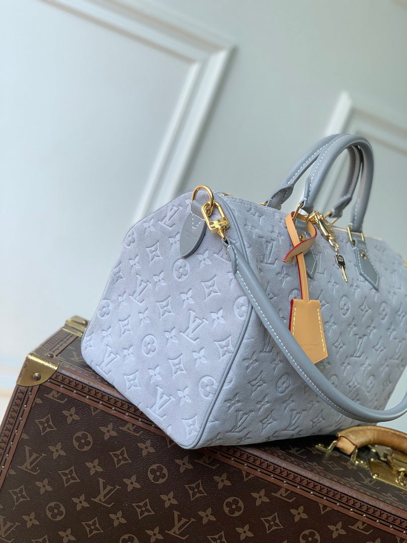 LV M3A297 Louis Vuitton Speedy Soft 30 Bag Trianon Gray