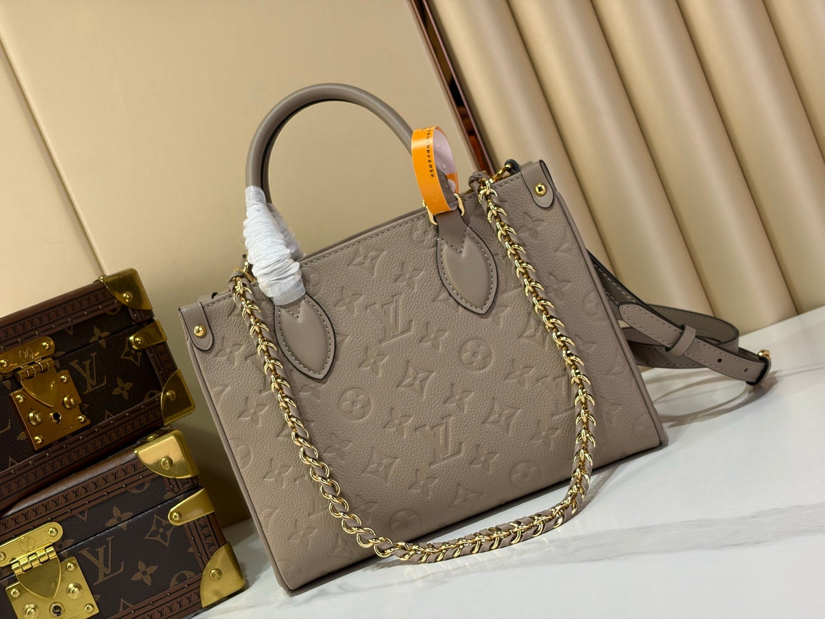 LV M3A834 Louis Vuitton OnTheGo Soft PM Bag Tourterelle