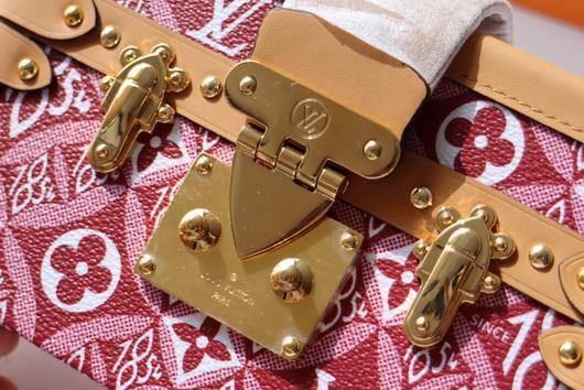 LV M40273 Louis Vuitton Petite Malle Bag Mini Monogram Jacquard Red - luxibagsmall