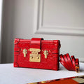 LV M40273 Louis Vuitton Petite Malle Leather M54180 Red - Voguebags
