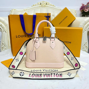 LV M40302 Louis Vuitton Alma BB Epi Handbag Nude with beige - Default Title - View 1