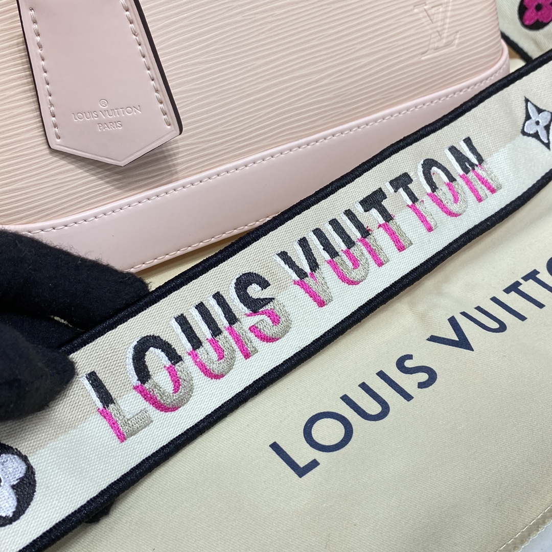 LV M40302 Louis Vuitton Alma BB Epi Handbag Nude with beige - Default Title - View 4