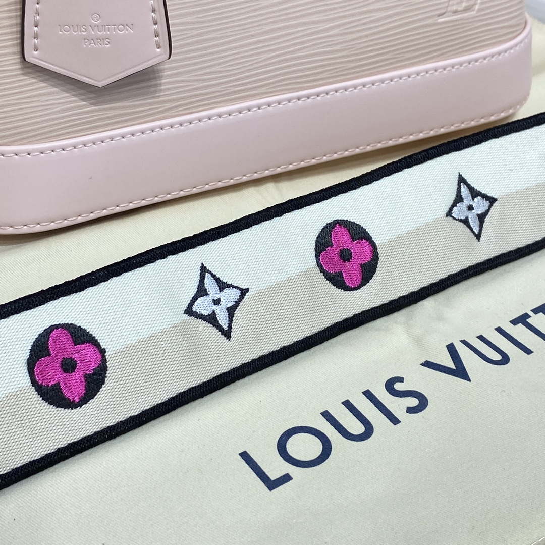 LV M40302 Louis Vuitton Alma BB Epi Handbag Nude with beige - Default Title - View 5