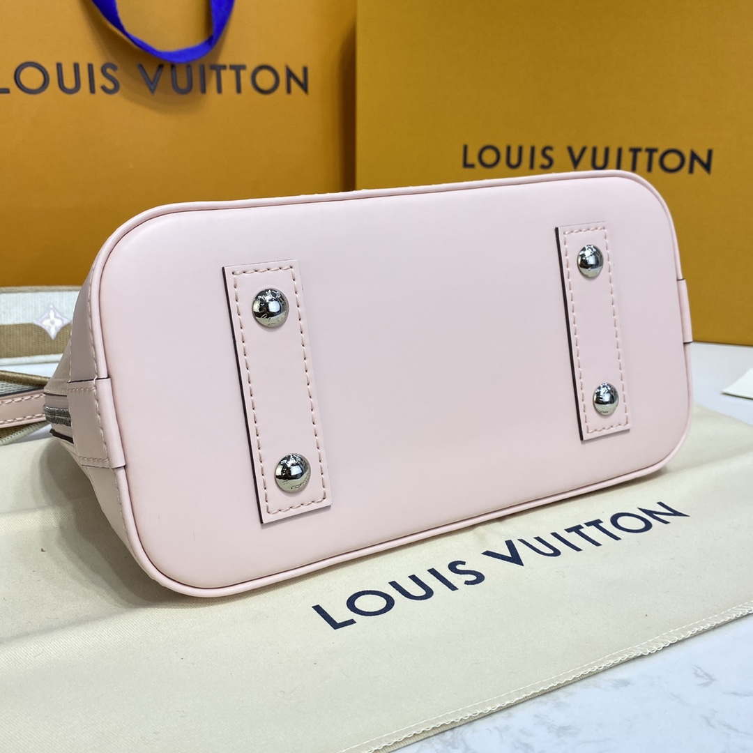 LV Louis Vuitton Alma BB Epi Handbag M40302 Nude with beige and Gray