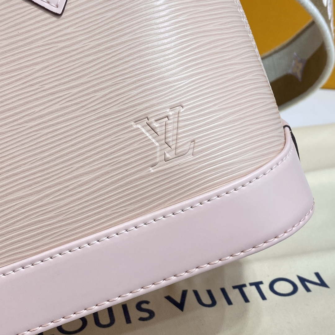 LV Louis Vuitton Alma BB Epi Handbag M40302 Nude with beige and Gray - Default Title - View 5