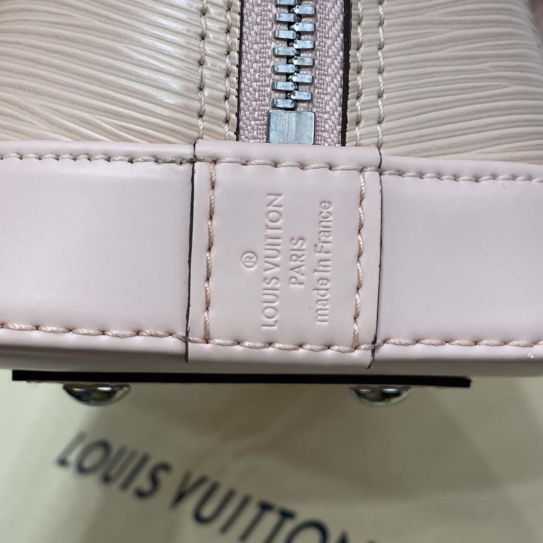 LV Louis Vuitton Alma BB Epi Handbag M40302 Nude with beige and Gray