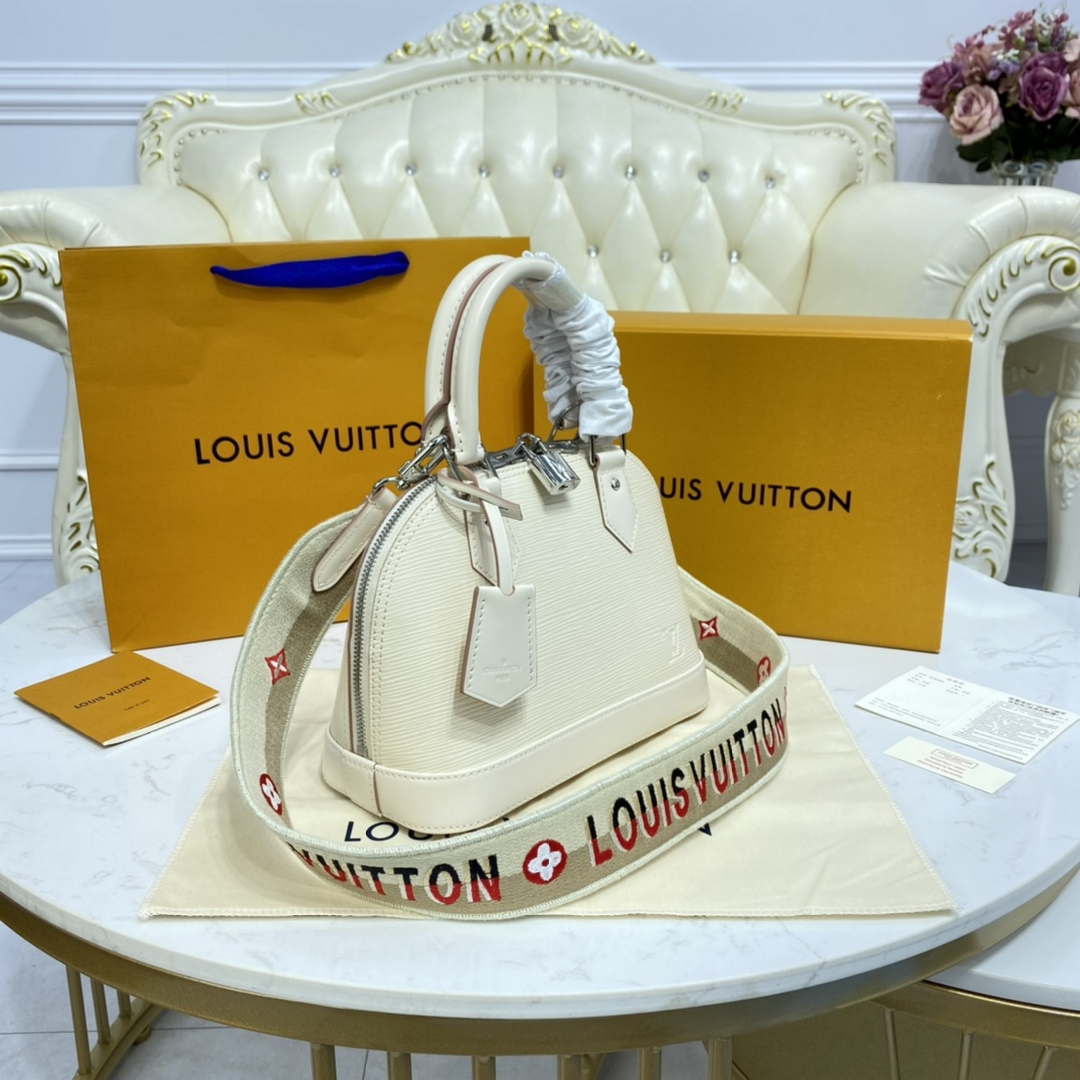 LV M40304 Louis Vuitton Alma BB Epi Handbag White - Default Title - View 2