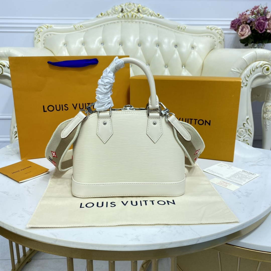 LV M40304 Louis Vuitton Alma BB Epi Handbag White - Default Title - View 3