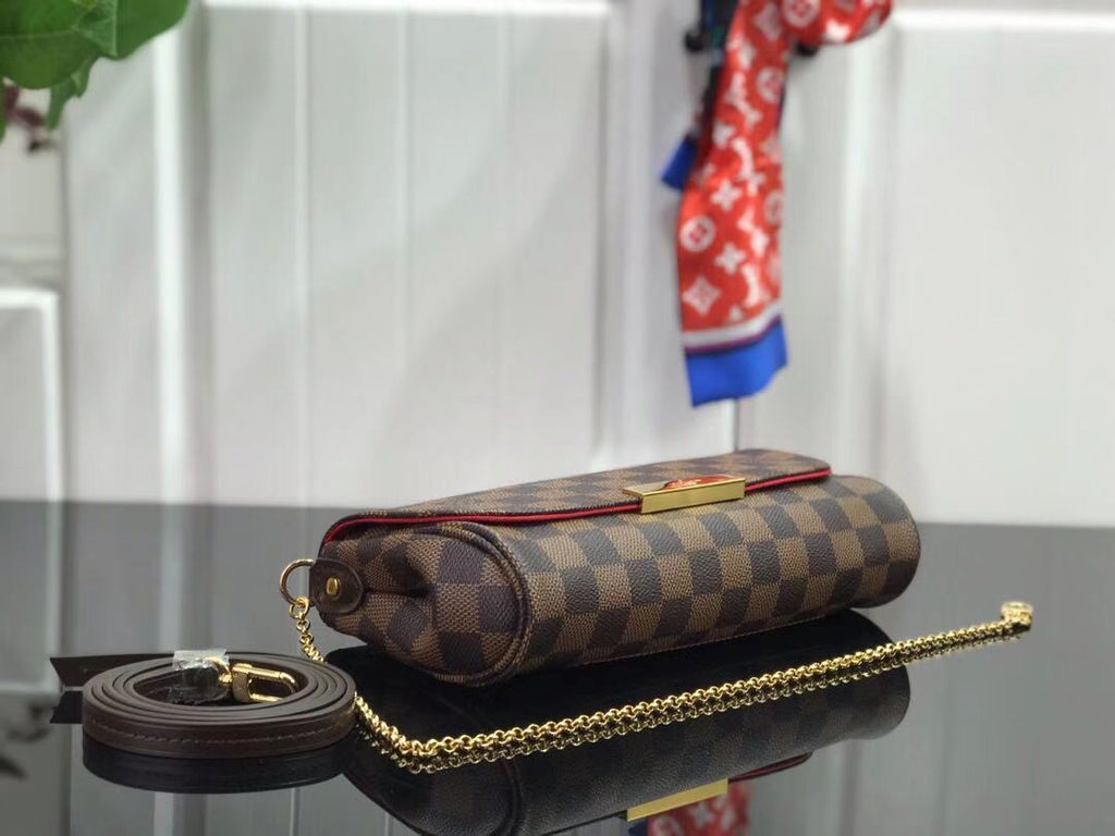 LV M40718 Louis Vuitton Favorite Mm M40717 Handbag Damier Ebene Canvas - luxibagsmall