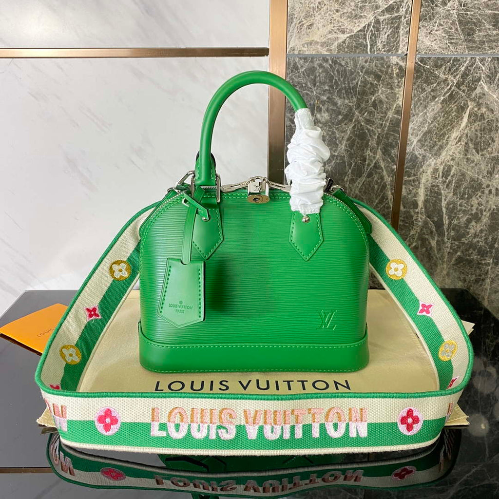 LV M40862 Louis Vuitton Alma BB Epi Handbag Green