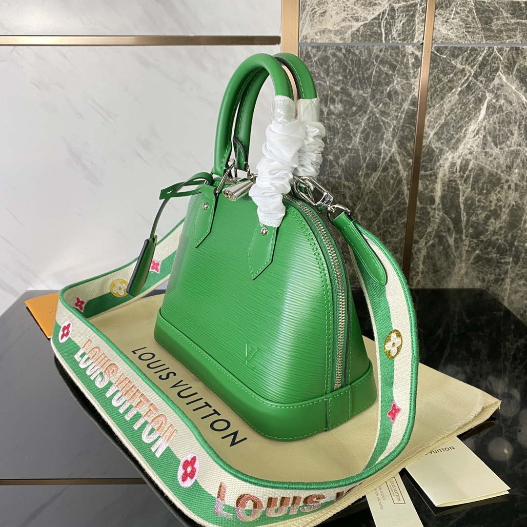 LV M40862 Louis Vuitton Alma BB Epi Handbag Green