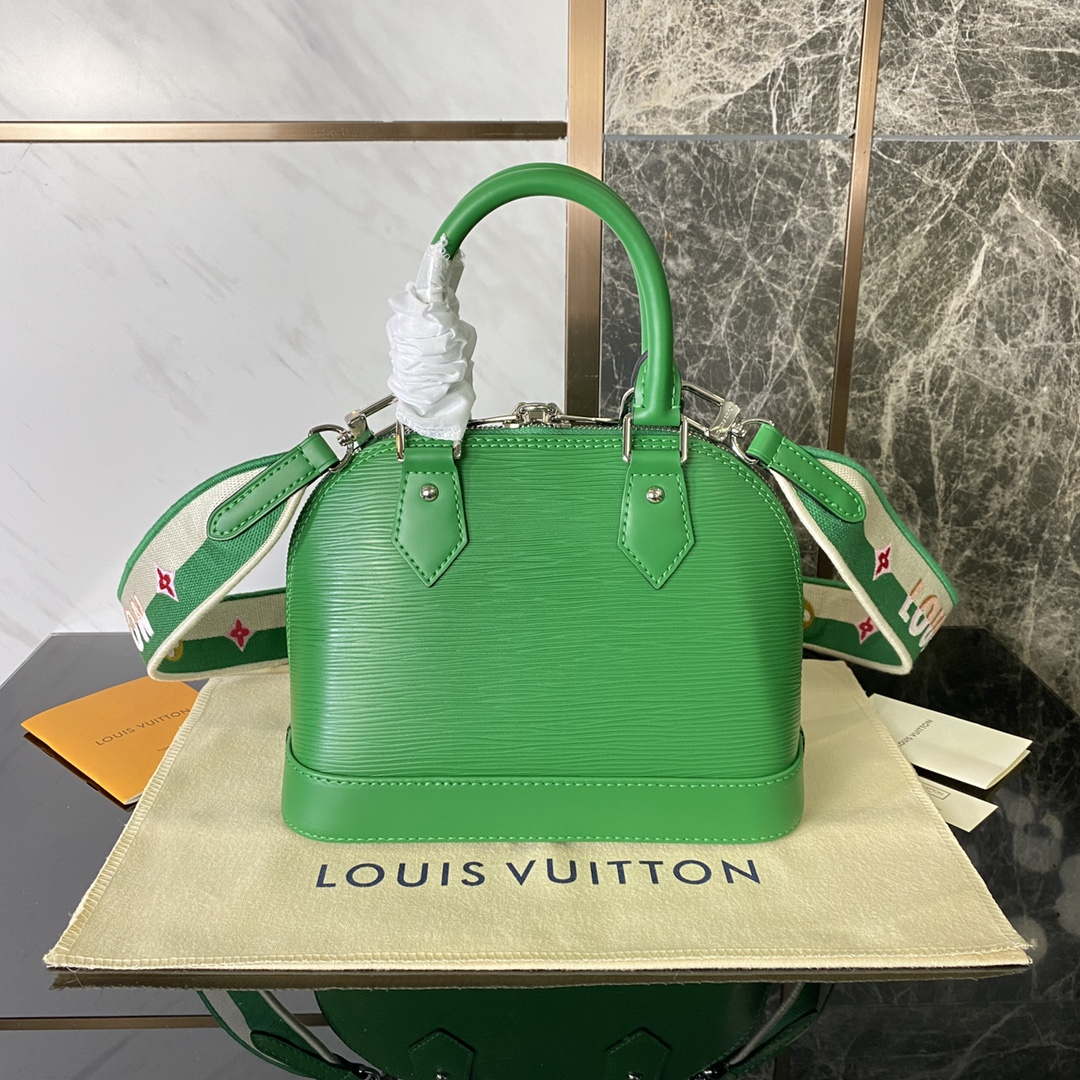 LV M40862 Louis Vuitton Alma BB Epi Handbag Green - Default Title - View 3