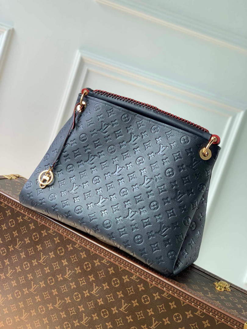 LV M41066 Louis Vuitton Artsy MM Handbag Black Red - Default Title - View 1
