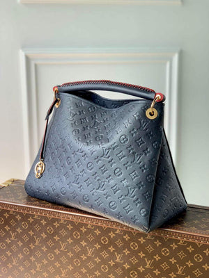LV M41066 Louis Vuitton Artsy MM Handbag Black Red - Default Title - View 2