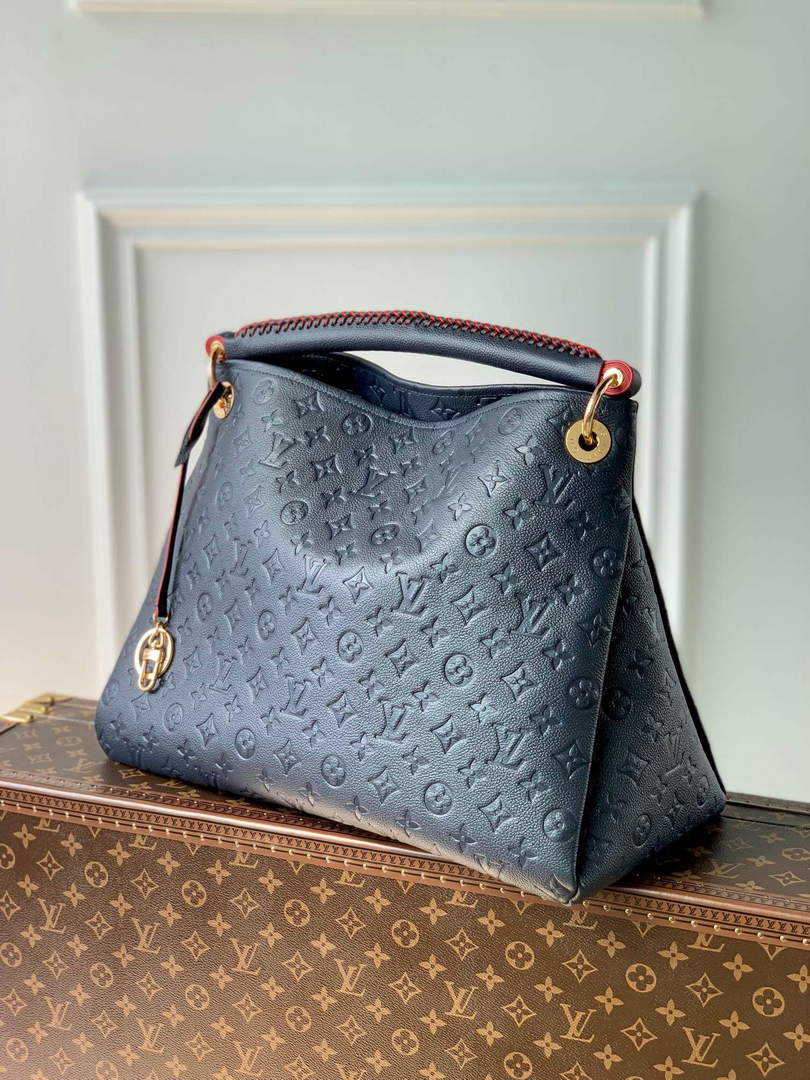 LV M41066 Louis Vuitton Artsy MM Handbag Black Red - Default Title - View 2