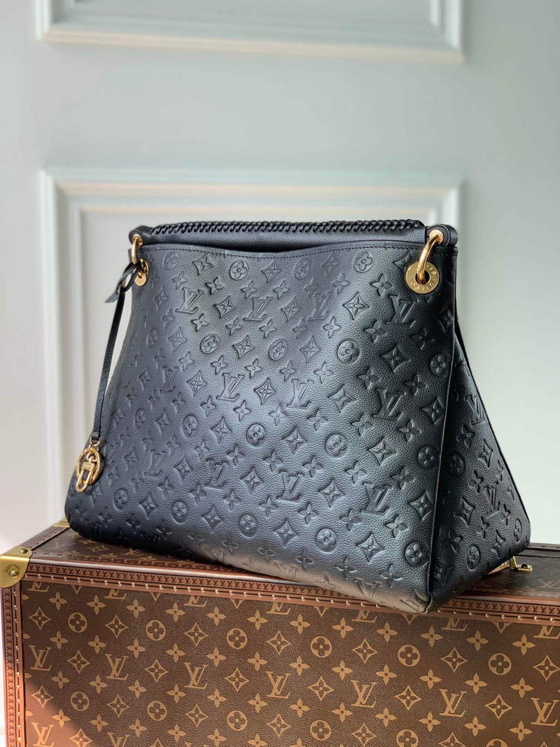 LV M41066 Louis Vuitton Artsy MM Handbag Black Brown - Default Title - View 2