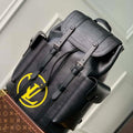 LV M41079 Louis Vuitton Christopher MM Epi Black With Yellow Logo - Default Title - View 1