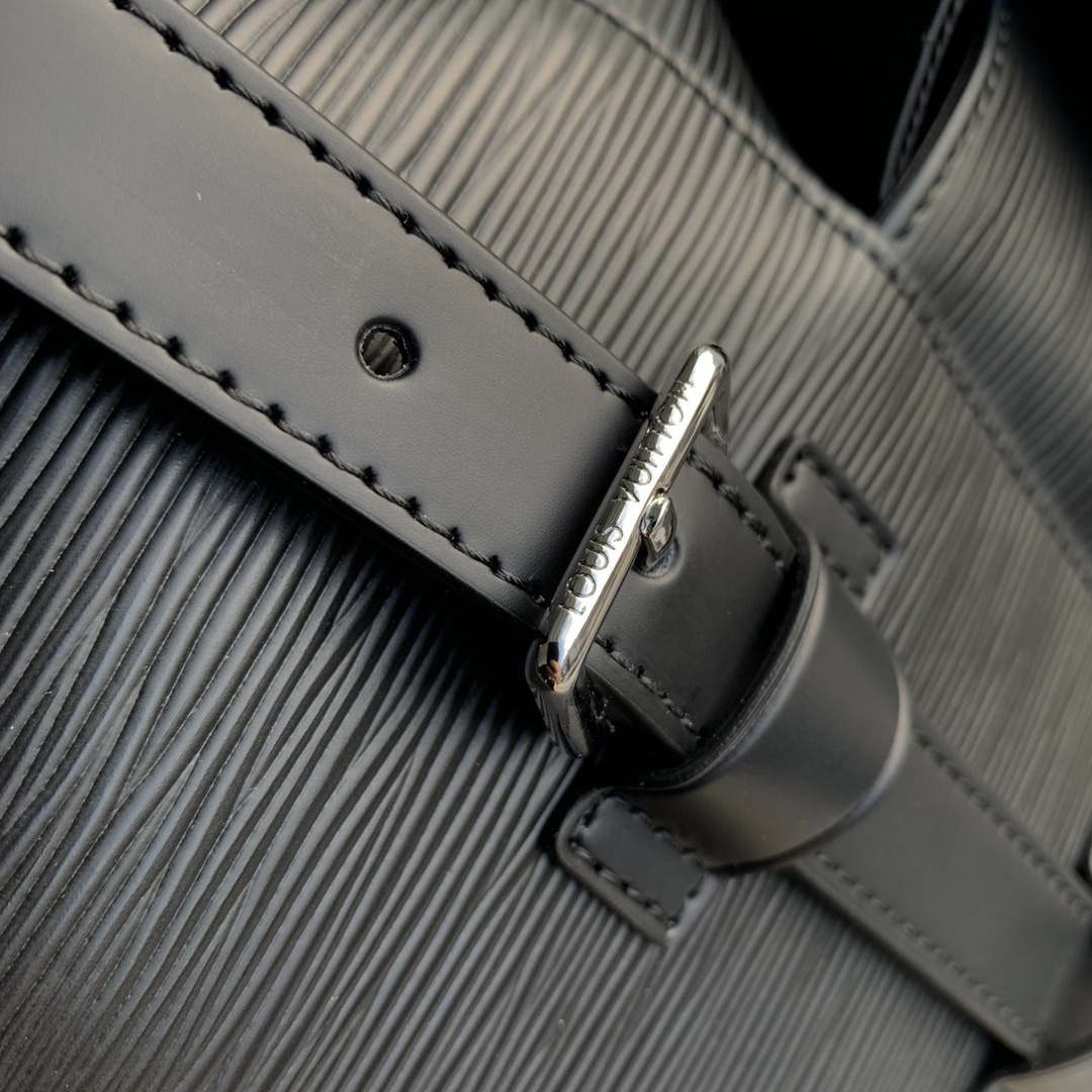 LV M41079 Louis Vuitton Christopher MM Epi Black With Yellow Logo - Default Title - View 6