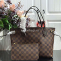 LV M41359 Louis Vuitton Neverfull PM Damier Ebene M41245 Bag Red - Voguebags