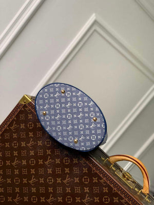 LV M42238 Louis Vuitton Bucket PM Tote Bag Blue - Default Title - View 3