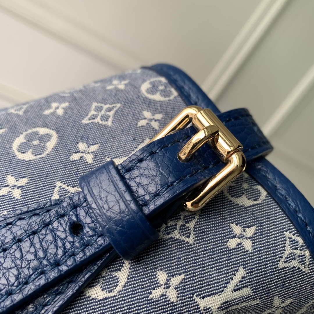 LV M42238 Louis Vuitton Bucket PM Tote Bag Blue - Default Title - View 4
