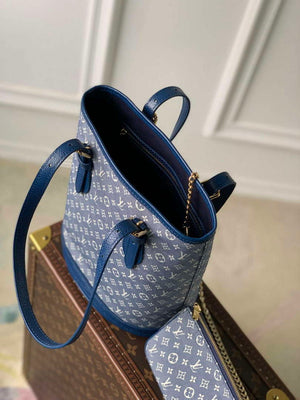 LV M42238 Louis Vuitton Bucket PM Tote Bag Blue - Default Title - View 5