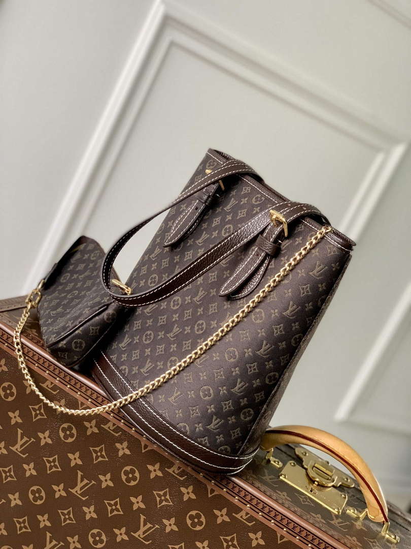 LV M42238 Louis Vuitton Bucket PM Tote Bag Brown - Default Title - View 2