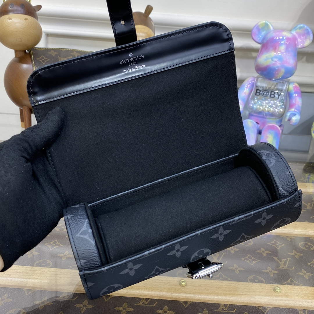 LV M43385 Louis Vuitton 3 Watch Case Monogram Eclipse - Default Title - View 8
