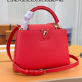 LV M43935 Louis Vuitton Capucines BB Handbag Taurillon Red - Default Title - View 1